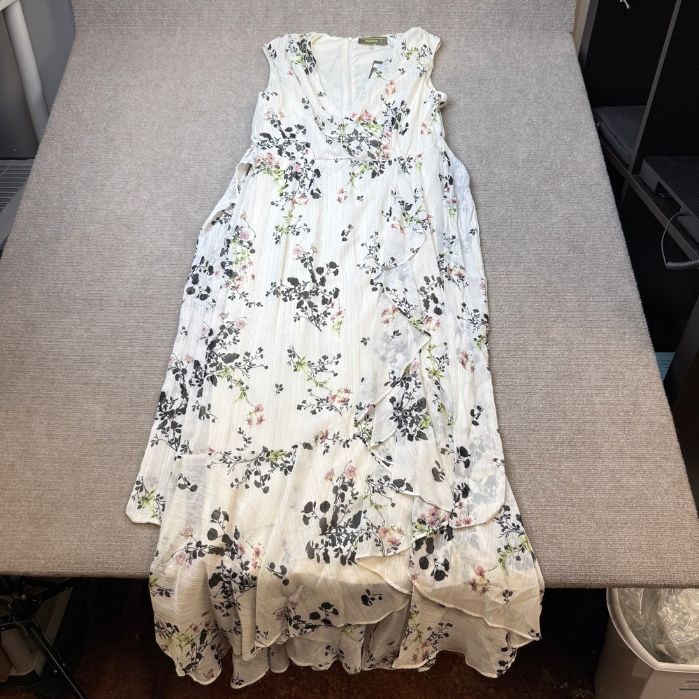 NWT Melonie T Womens 14 V-Neck Sleeveless Floral Maxi Dress